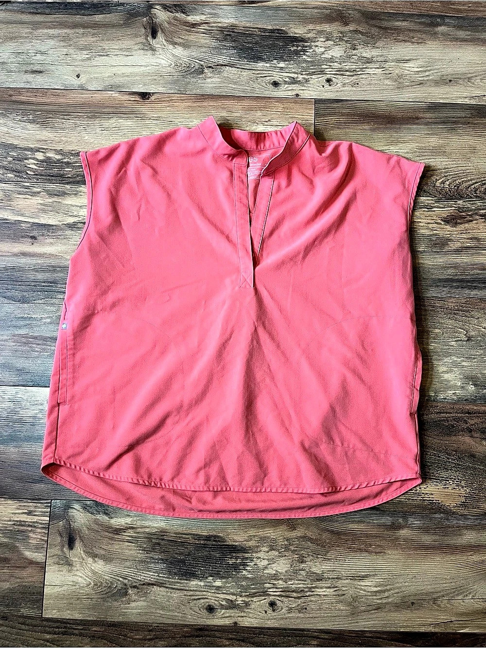 FIGS Technical Collection Womens XL Coral Scrub Top Oversized Dolman Pockets